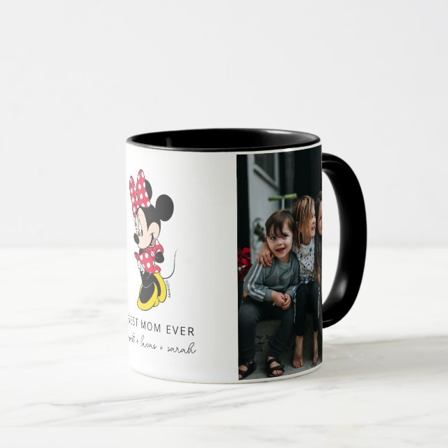 Mug Minnie Souris Rouge Polka Dot | Meilleure maman ja (Devant droit)
