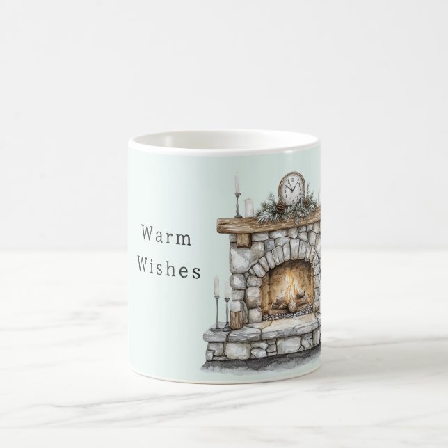 Mug Mint Fire Place Warm Wishes (Centre)