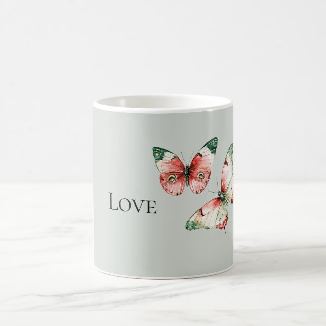 Mug Mint Red Strawberry Butterflies (Centre)