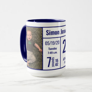 Mug Minuit Bébé Bleu Garçon photo enregistrement de na