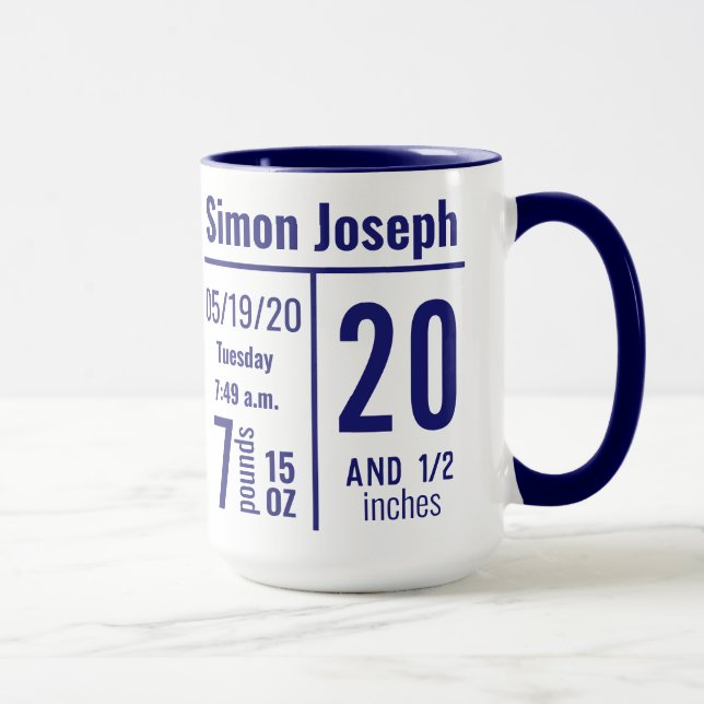 Mug Minuit Bébé Bleu Garçon photo enregistrement de na (Droite)
