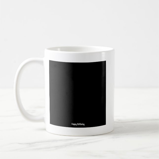 Mug Minuscule Carré noir anniversaire heureux (Gauche)