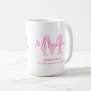 Mug Miranda nom signification et monogramme rose