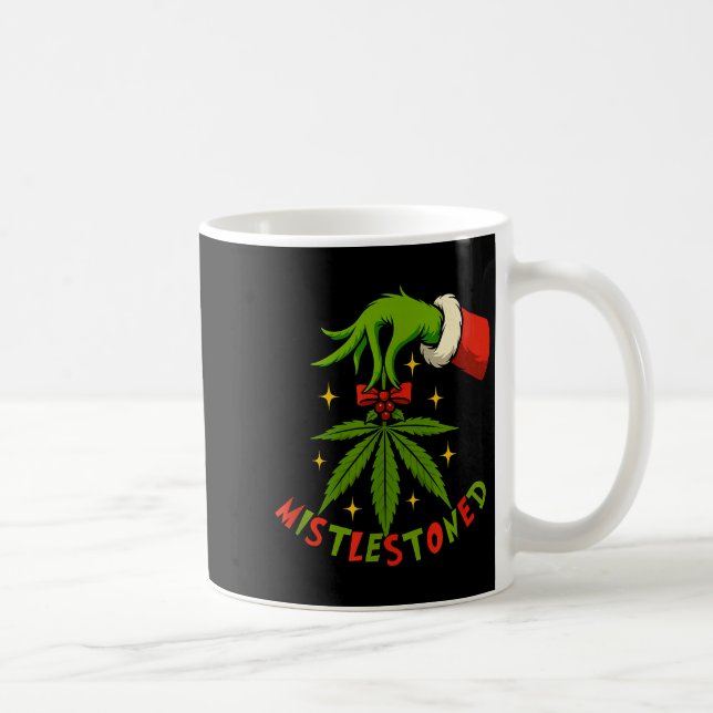 Mug Mistlestoned Weed Leaf Funny Stoner Christmas  (Droite)