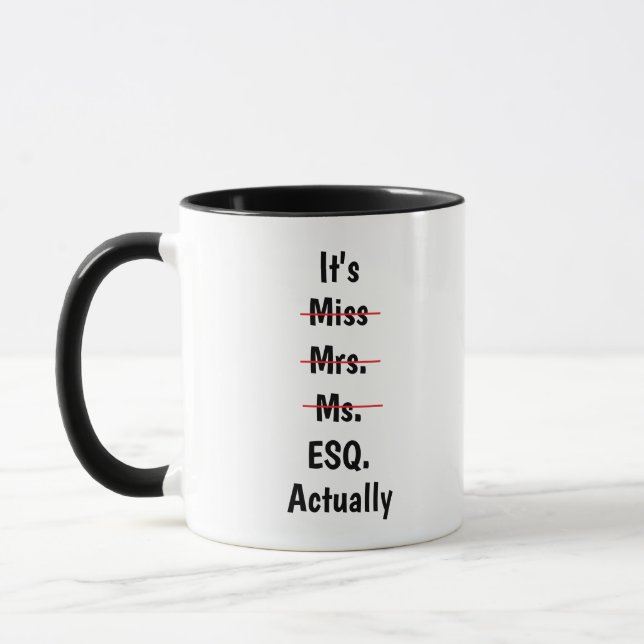 Mug Mlle Mme Esq Mug, Avocate personnalisée ESQ (Gauche)