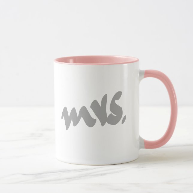 Mug Mme Cadeaux pour la fête des mères gris blanc rose (Droite)