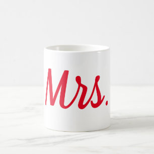 Mug Mme Femme Couple Monogramme Rouge Bold Personnalis