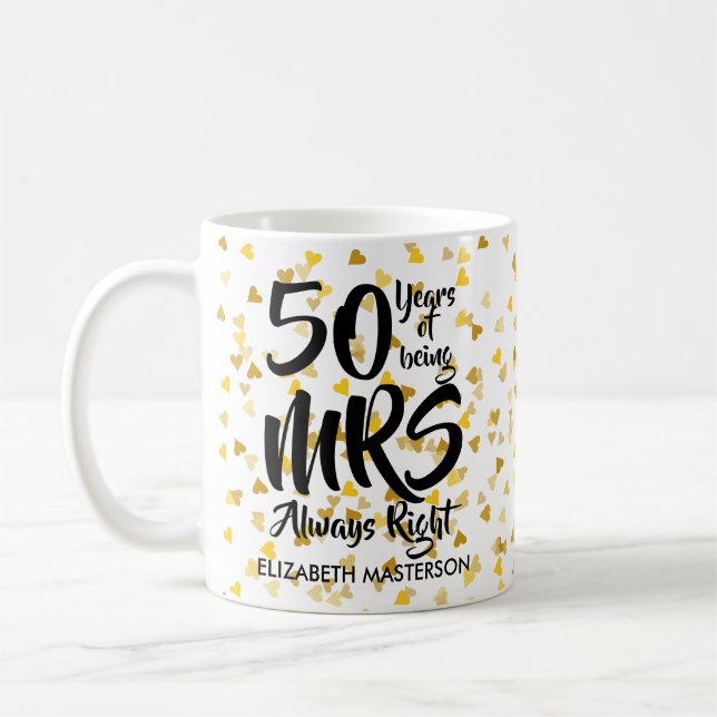 Mug Mme Toujours Droite Fun Golden 50th Anniversary (Gauche)