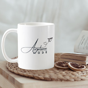 Mug Mode Avion & Avion en Papier, Voyage, Minimaliste