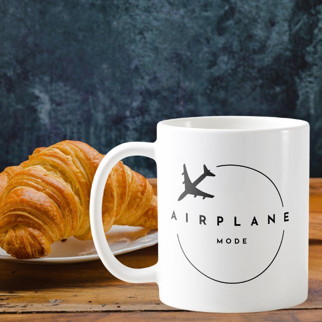 Mug Mode avion, Voyage, Script minimal, Aviation (Créateur téléchargé)