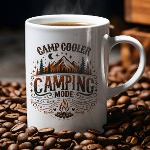 Mug Mode Camping, Symboles de Camping Typographie Rétr