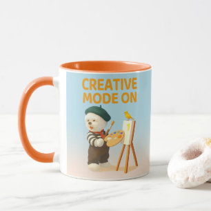 Mug Mode Créatif Activé : Peintre Chien Bichon Artiste