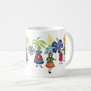 Mug Mode Fleur vintage Enfants Illustration Design
