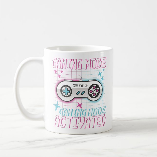 Mug Mode Jeu Activé Retro Pixel Gamer Design (Gauche)