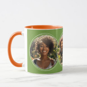 Mug Modèle 3 Collage de photos circulaires Vert C111