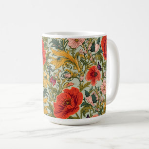 Mug Modèle Art nouveau de coquelicots floraux de Willi