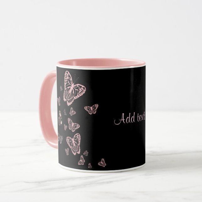Mug Modèle de papillons décoratifs (Devant gauche)