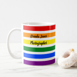 Mug Modèle de photographe coloré Rainbow Stripes