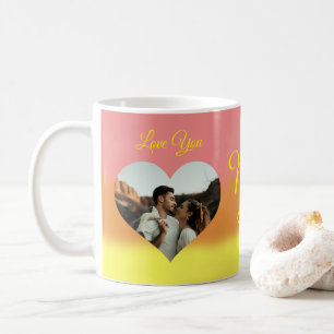 Mug Modèle du coeur photo Sunrise Couple