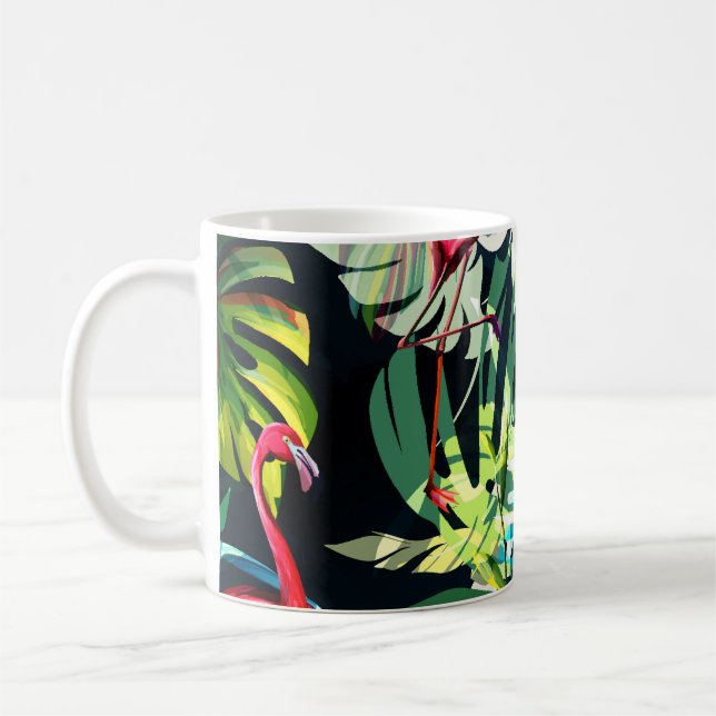 Mug Modèle floral arrière - plan sans couture. Départ  (Gauche)