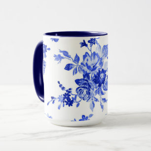Mug Modèle Floral bleu vintage