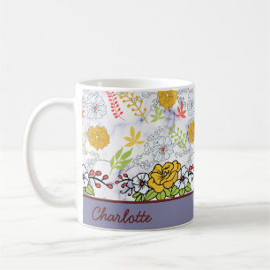 Mug Modèle floral botanique coloré personnalisé
