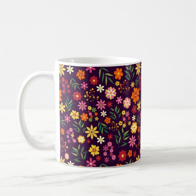 Mug Modèle floral brillant (Gauche)