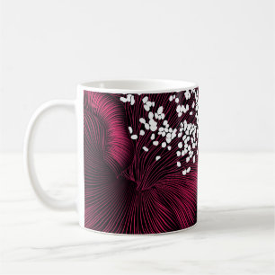 Mug Modèle floral dessiné à la main avec fleurs de cam