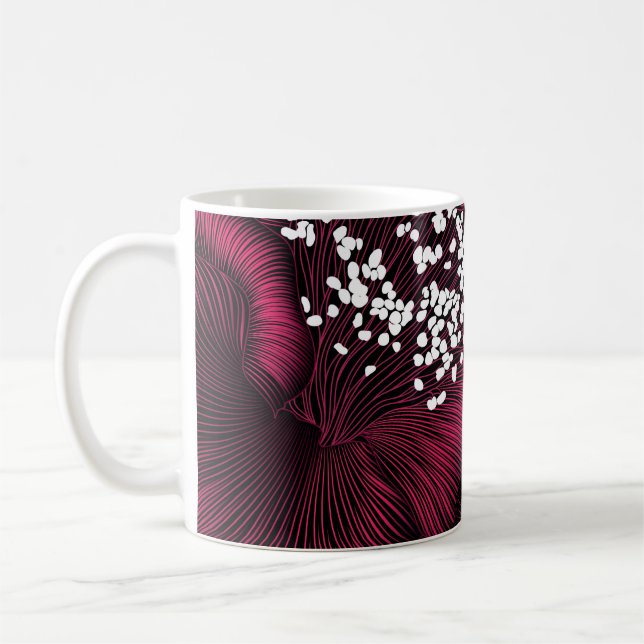 Mug Modèle floral dessiné à la main avec fleurs de cam (Gauche)