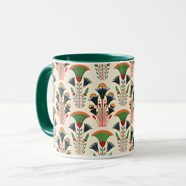 Mug Modèle Floral égyptien, design coloré (Devant gauche)