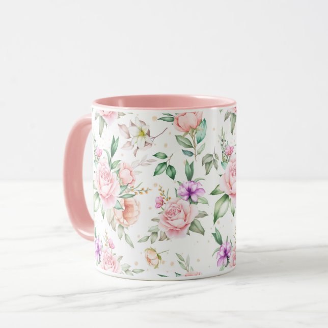 Mug Modèle floral féminin (Devant gauche)