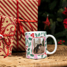 Modèle floral moderne rouge et vert de Noël