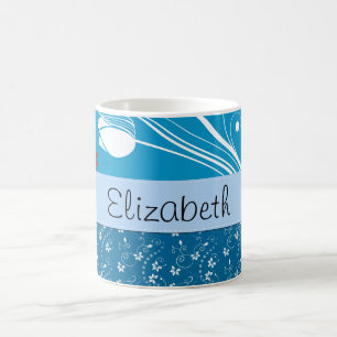 Mug Modèle Floral, Motif De Fleurs, Votre Nom