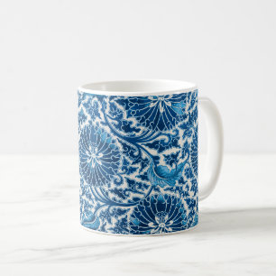 Mug Modèle Floral Ornemental Bleu vintage