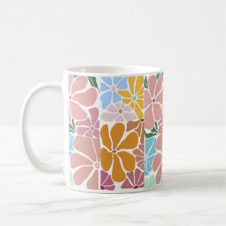 Mug Modèle Floral Rétro - Fleur Vintage colorée