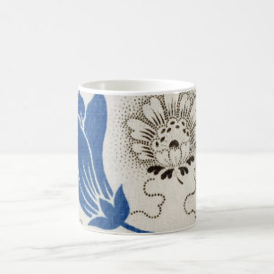 Mug Modèle floral vintage bleu et écartelé   Muqueuses
