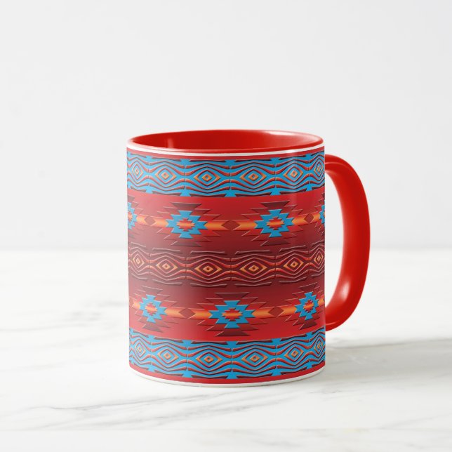 Mug Modèle géométrique ethnique du sud-ouest (Devant droit)