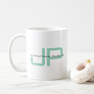 Mug Modèle simple élégant Nom personnalisé Monogramme