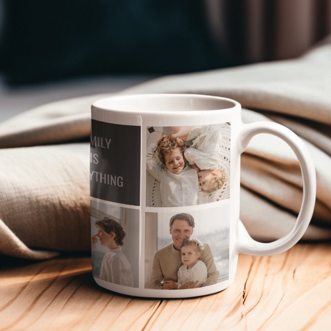 Mug Moden 3Collage Photo & Grey Meilleur Cadeau Famili (Créateur téléchargé)