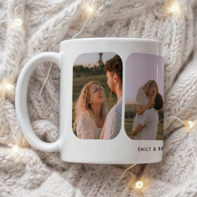 Mug Modern 4-Photo Wedding Couple Names (Créateur téléchargé)