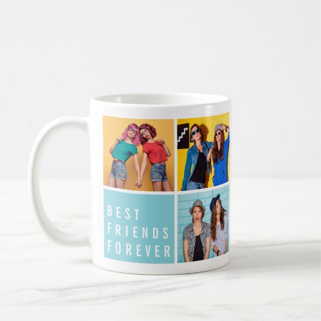 Mug Modern Best Friends Forever Photo Collage (Gauche)