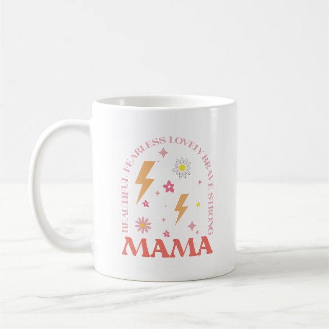 Mug Modern Best Mum Orange and Pink (Gauche)
