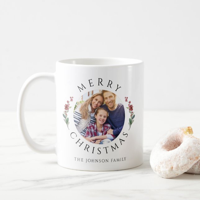 Mug Modern Botanical Photo Christmas (Avec donut)