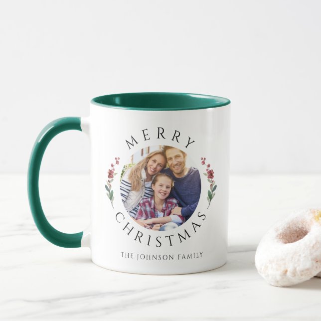 Mug Modern Botanical Photo Christmas (Avec donut)