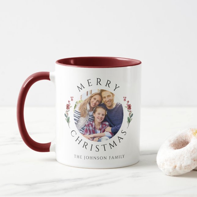 Mug Modern Botanical Photo Christmas (Avec donut)