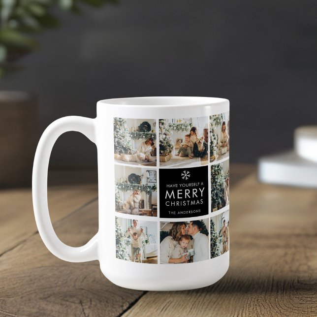 Mug Modern Collage “Merry Christmas” Multi Photo | (Créateur téléchargé)