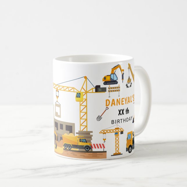 Mug Modern Construction Simple Kid's Birthday (Devant droit)
