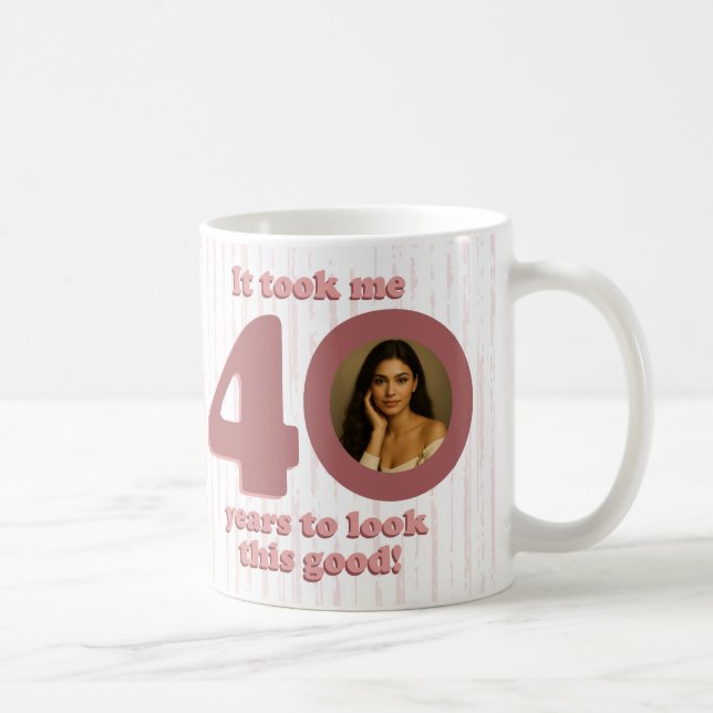Mug Modern Dusty Rose Fabulous 40th Birthday Women (Droite)
