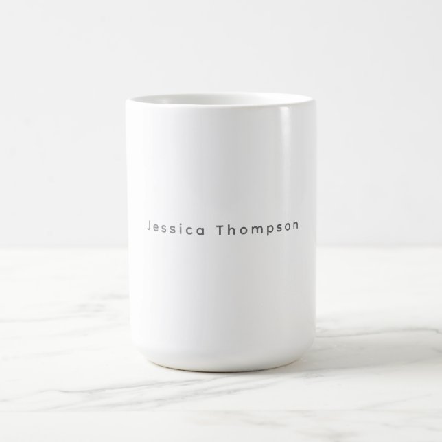 Mug Modern Elegant Plain Simple Professional Name (Centre)