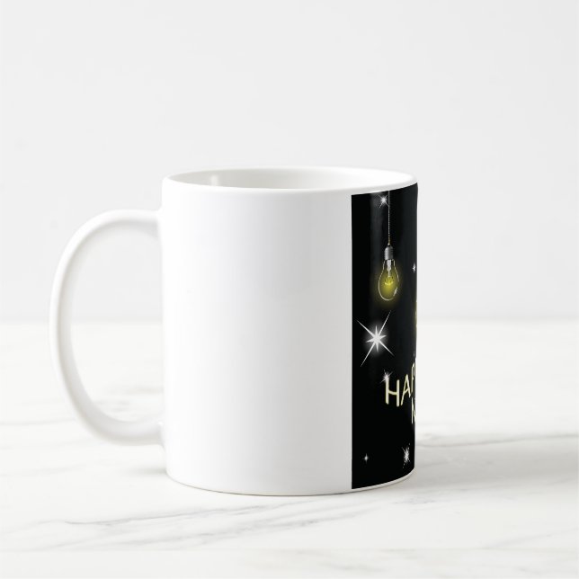 Mug Modern Glowing Light Bulbs Happy New Year (Gauche)